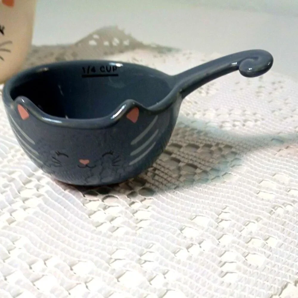 Cat Measuring Cup Set Ceramic Cracker Barrel~New~